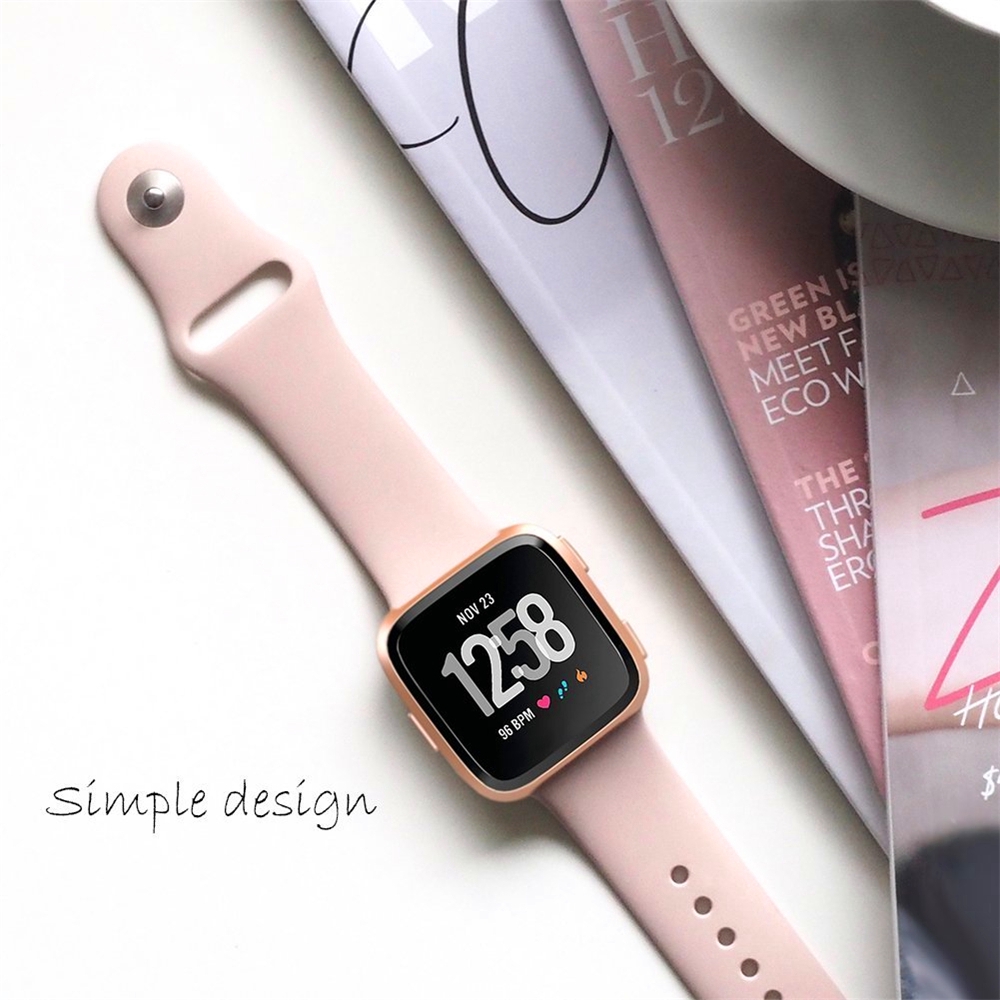 สายนาฬิกา ชนิดซิลิโคน ระบายอากาศได้ดี ใส่เล่นกีฬา สำหรับ Fitbit Versa FItbit Versa 2