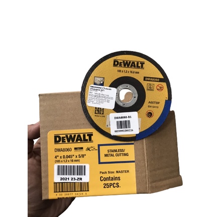 ใบตัดเหล็ก 4 นิ้ว Dewalt DWA8060 (4” หนา 1.2mm.) ใบตัดเหล็ก ใบตัดสแตนเลส ใบตัดบาง ใบหินเจียร์ แผ่นตั