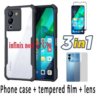 3 in 1 กระจกนิรภัยกันรอยหน้าจอ แบบเต็มจอ สําหรับ infinix Note 12 G96 Hot 10 9 Play 12i 10s 10i 8 Note 11S 10 Pro 8 7 Lite