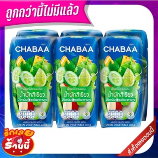 ชบา น้ำผลไม้รวมผสมน้ำผักสีเขียว 40% 180 มล. x 6 กล่อง Chabaa Mixed Fruit with Green Vegetable Juice 40% 180 ml x 6 Bottl