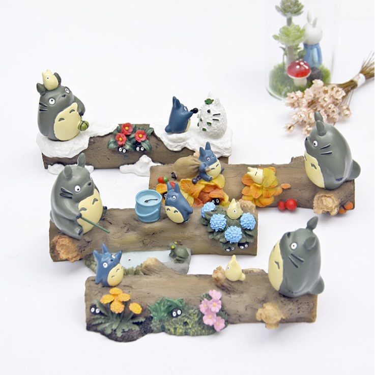 Miracleson Hayao Miyazaki ตุ๊กตาอนิเมะ Totoro แฮนด์เมด DIY สําหรับตกแต่งภูมิทัศน์มอส ฤดูใบไม้ผลิ ฤดูร้อน ฤดูใบไม้ร่วง และฤดูหนาว