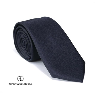 Giorgio Del Sarto Necktie D 6.5 cm Silk Black with Fabric Texture เนคไทผ้าไหมสีดำมีเท็กเจอร์