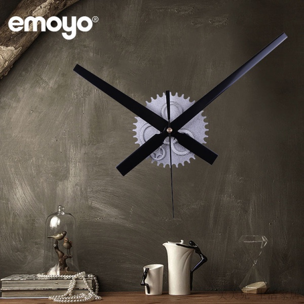 สินค้า Retro Wood Gear diy Wall Clock emoyo Big Pointer Creative Clock Wall Clock
