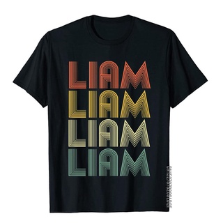 เสื้อยืดผ้าฝ้าย เสื้อยืด ผ้าฝ้าย พิมพ์ลาย Liam Retro First Name 70s 3D สไตล์วินเทจ สําหรับผู้ชาย