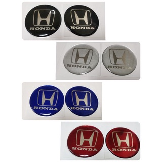 สติ๊กเกอร์กลมเทเรซิ่นนูนอย่างดี โลโก้ HONDA logo sticker ติดรถ แต่งรถ ฮอนด้า ติดดุมล้อ ดุมล้อ กลม วงกลม ติดพวงมาลัย