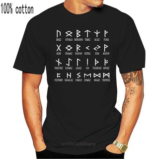 ขายดี เสื้อยืดคลาสสิก พิมพ์ลาย RUNES OF ELDER FUTHARK - S to 6 - Norse Odin Viking Ragnarok Odin LMpdfl77GCjemm55