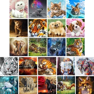 AOTO Cat Tiger Elephant DIY 5D Full Drill Diamond Painting Embroidery Cross Stitch Kit Rhinestone Crystal Home Decoration Craft