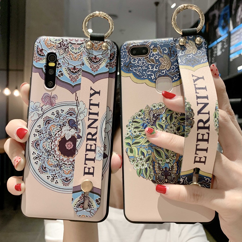 สวน หญ้า เคส สายรัดข้อมือ เคส Samsung Galaxy A52S A72 A52 A32 A42 A12 A71 A51 A31 A21S A70 A50 A30 A30S A50S A20 M51 M10 A10 A40 A750 A71 2018 5G case tpu ผู้หญิง ซิลิก้าเจล เคลือบ เคส