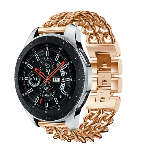 สายนาฬิกาข้อมือสเตนเลส 22 มม. สําหรับ Samsung Gear S3 Frontier Classic Huami Amazfit Pace Smartwatch Metal Watchment Wristband