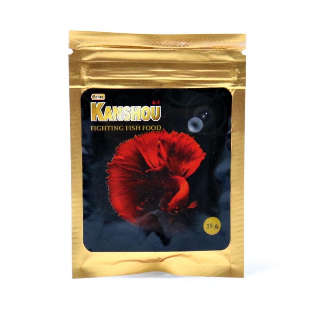ถูก !!! อาหารปลากัด เกรดพรี่เมี่ยม KANSHOU 15 g. (สารอาหารครบถ้วน สำหรับปลากัดทุกสายพันธุ์)