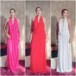 Maxi Dress คอถ่วง เปิดหลัง ฟรีไซส์/พลัสไซส์