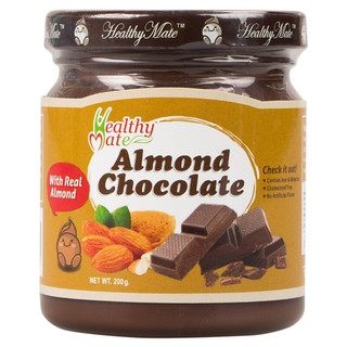 แฮปปี้เมทครีมทาขนมปังอัลมอนด์ช็อกโกแลต 200กรัม Happy Mate Almond Chocolate Spread Cream 200g