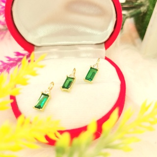 จี้พลอย กรีนทัวร์มาลีน(Green Tourmaline) 0.18 - 0.2 กรัม 9K310 ทองคำแท้ 37.5% (9k) มีใบรับประกัน งานจิวเวลรี่