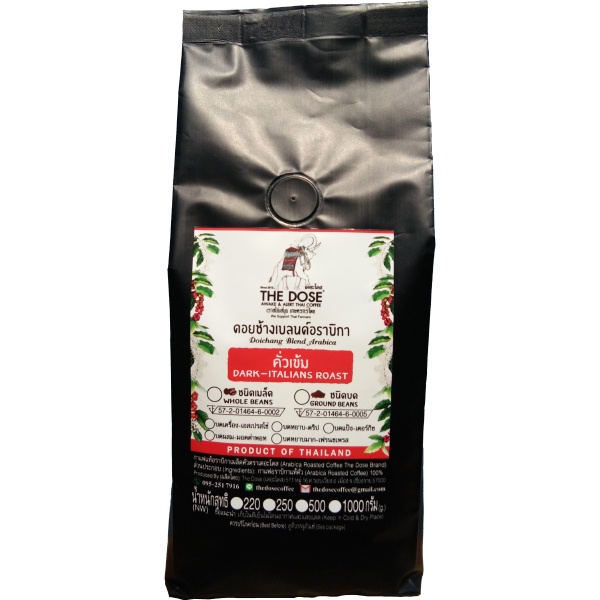 [โค้ด DOSEAPR4 ลด 45.-] เดอะโดสกาแฟคั่วอราบิกาดอยช้างเกรดรวม1กิโล คัดเมล็ดDoichang BLEND 1 KG