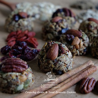 🌾คุ้กกี้ข้าวโอ๊ตผสมถั่วและธัญพืช - Grain &amp; Seed Granola Cookies (ครันชี่เกรนแอนด์ซีด กราโนล่าบาร์)