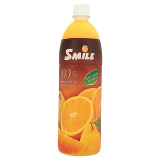 ✨ขายดี✨ สไมล์ น้ำส้ม 100% พร้อมเนื้อส้ม 1,000มล. Smile 100% orange juice with orange juice 1,000 ml.