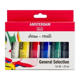 ชุดสีอคริลิค มาตรฐาน 6 สี หลอดละ 20 ml ยี่ห้อ Amsterdam Acrylic colour