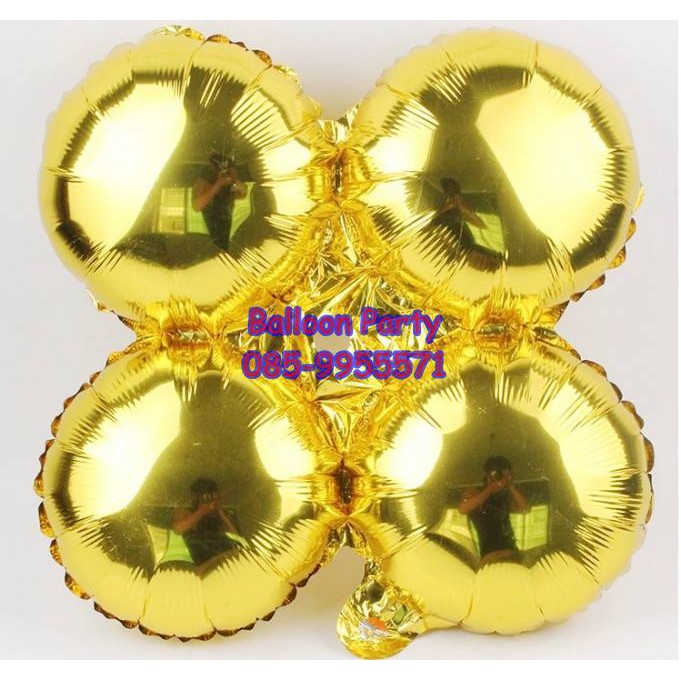 ลูกโป่งดอกไม้สีทอง ใส่ช่อลูกโป่งและทำซุ้มลูกโป่งได้ Gold Flower Foil Balloon