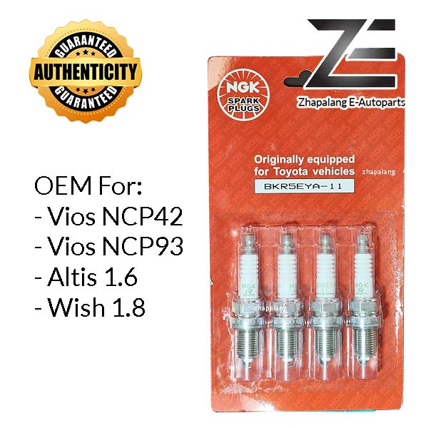 หัวเทียน NGK BKR5EYA-11 Toyota AE101/AE111, Vios NCP42,NCP93,Altis 1.6,Wish 1.8