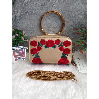 ROSE EMBROIDERY SLING BAG