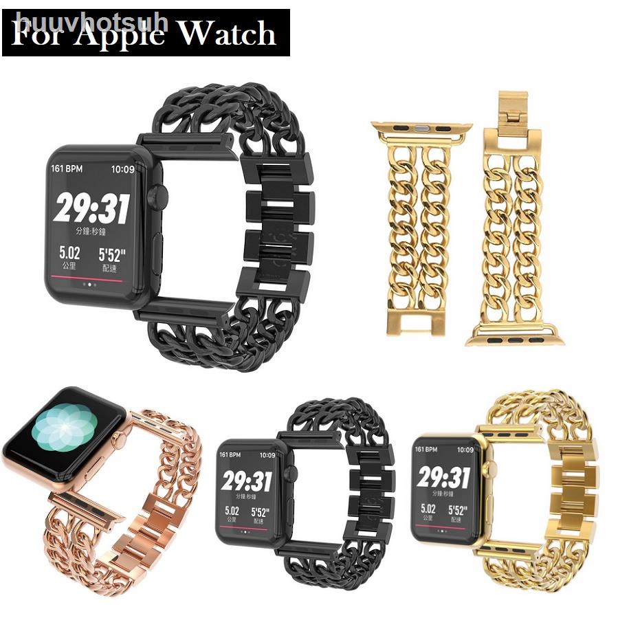 ▦☄Luxury Chain สายนาฬิกา Apple Watch Straps เหล็กกล้าไร้สนิม สาย Applewatch Series 7 6 5 4 3 Stainless Steel สายนาฬิกาข้