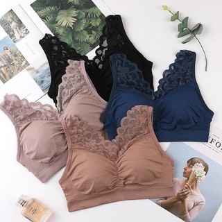 สินค้าพร้อมส่งจากไทย💥Angle Bra 💥 (N398)  เสื้อครอป ท็อปครึ่งตัว ลายลูกไม้