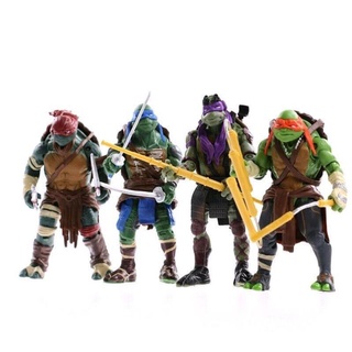 2014 Movie Edition 4 นินจาของเล่นเต่าทอง TMNT ที่สามารถเคลื่อนย้ายตุ๊กตารุ่นมือ