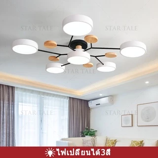 โคมไฟ โคมระย้าเพชร โคมไฟเพดาน led 3 สีห้องนั่งเล่นโคมระย้า ห้องนอนโมเดิร์นโคมไฟเพดาน โคมไฟระย้า ไฟเพดาน