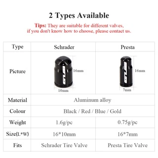 GUB 2pcs อลูมิเนียมจักรยานยางวาล์วหมวก Ultralight Schrader/Presta ยางวาล์ว Protector MTB Road Bike Tyre หมวกด้านในฝาครอบวาล์ว AV/FV Universal ขี่จักรยาน