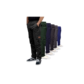 [UP2ME] กางเกงคาร์โก้ขายาวทรงกระบอกเล็ก รุ่น HANGOUT เอว 26-49 นิ้ว - ไซส์ SS - 5XL (กลุ่มสีเข้ม)