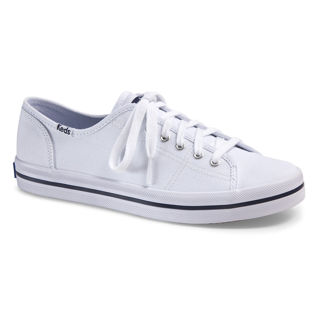 WF54682 SEASONAL แบบผูกเชือก รองเท้า สีขาว KEDS ผ้าใบผู้หญิง KICKSTART SOLIDS