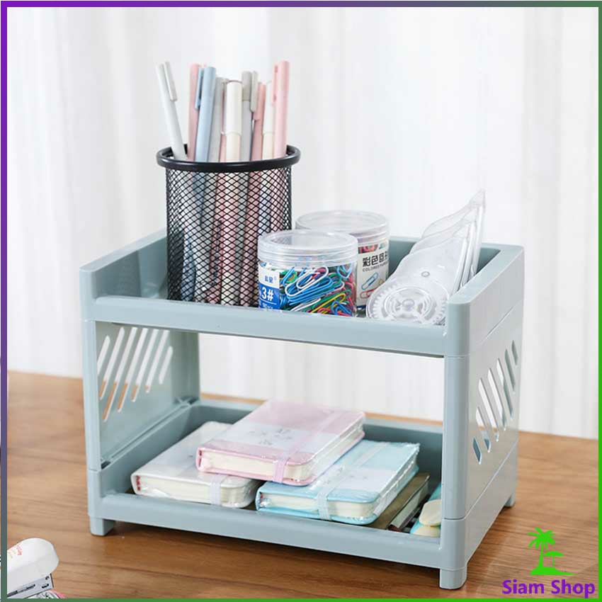 [A547] ชั้นพลาสติก 2 ชั้น ชั้นวางของพลาสติก ฯลฯ Countertop shelf