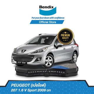 Bendix ผ้าเบรค Peugeot 207 1.6 V Sport (ปี 2009-ขึ้นไป) ดิสเบรคหน้า+ดิสเบรคหลัง (DB1849,DB1192)