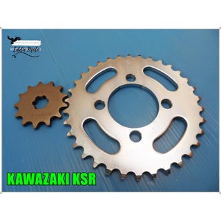 KAWASAKI KSR FRONT 420-13T &amp; REAR 420-34T SPROCKET SET  // สเตอร์หน้า 420-13ฟัน และ สเตอร์หลัง 420 - 34ฟัน