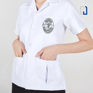 (สะท้อนน้ำ) เสื้อกาวน์หญิงเภสัช กาวน์สั้น เเพทย์ พยาบาล