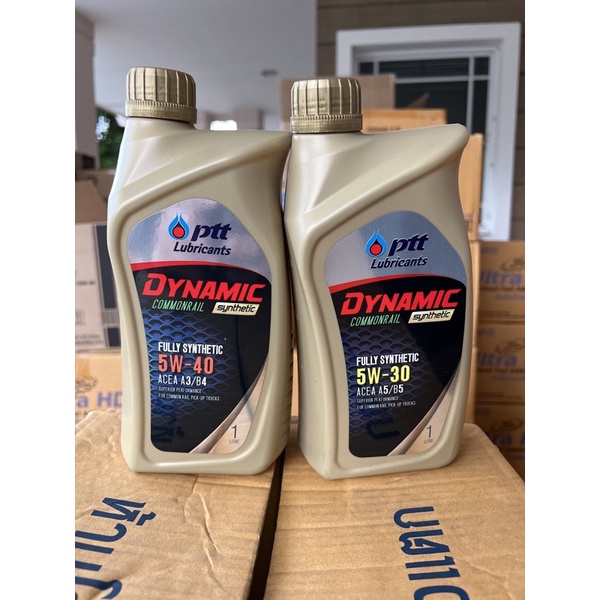 น้ำมันเครื่อง ดีเซล ปตท Ptt dynamic commonrail synthetic สังเคราะห์ 100% sae 5w-30 หรือ 5w-40 ขนาด 1
