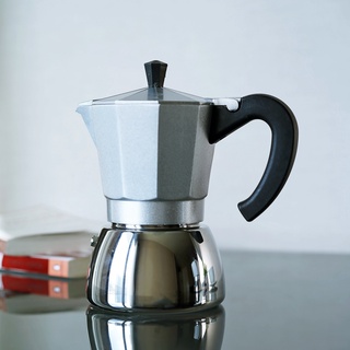 (สีเงิน) 300 ml. เครื่องชงกาแฟ  กาต้มกาแฟ มอคค่าพอท ฐานสแตนเลส Stainless Moka Pot Espresso