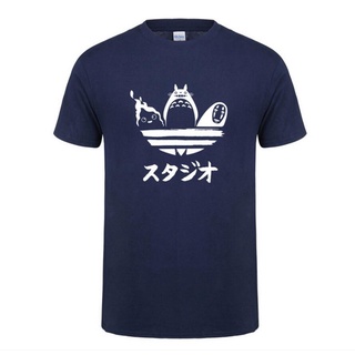 2018 เสื้อยืดผ้าฝ้าย พิมพ์ลายการ์ตูน Totoro Spirited Away ไร้หน้า สําหรับผู้ชาย