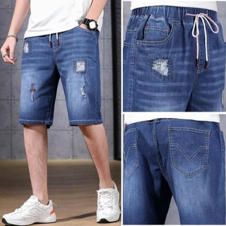 💥มีถึง10xl‼️เอว30"-58" (M-10XL)💥 ยีนส์ขาสั้นผ้ายืดไซส์ใหญ่