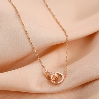 สร้อยคอจี้เเฟชั่น สไตล์เกาหลี ชุบทอง 18K ไทเทเนียม ประดับจี้หลากหลายแบบ แฟชั่น สำหรับผู้หญิง