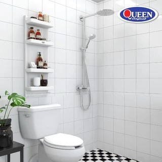 [ขายดี] Queen Bella ชั้นวางของในห้องน้ำ ติดผนัง 4ชั้น ขนาด 32x92x15 ซม.