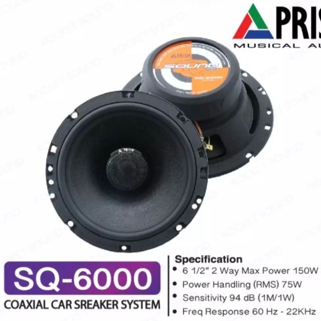 ลำโพง Speaker Prism SQ-6000 ลำโพงติดรถยนต์ 6.5 นิ้ว