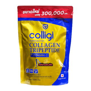 [แพคใหญ่ 300 g.] Amado Colligi Collagen TriPeptide + Vitamin C อมาโด้ คอลลิจิ คอลลาเจน