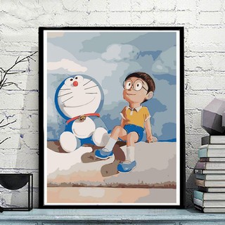 DORAEMON ภาพวาดสีน้ํามันลายการ์ตูนโดราเอมอนสําหรับตกแต่งบ้าน