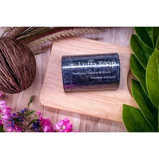 สบู่ สบู่ใยบวบผสมถ่านไม้ไผ่ &amp; น้ำผึ้ง Bamboo Charcoal &amp; Honey Luffa Soap Bar