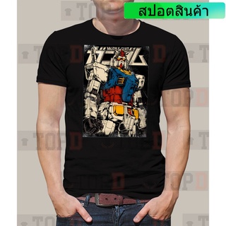 ใหม่ เสื้อยืด พิมพ์ลายกราฟฟิคหุ่นยนต์กันดั้ม สไตล์ญี่ปุ่น สําหรับผู้ชาย