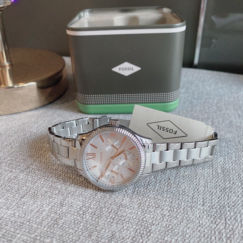 👑ผ่อน0%~แท้100%👑 นาฬิกาข้อมือ สีเงิน  FOSSIL  Rye Multifunction Silver BQ3690