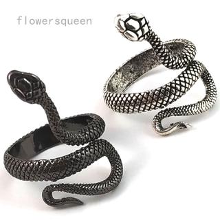 flowersqueen 3D punk snake ring fashion snake opening adjustable ring women adjustable rings