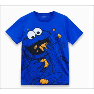 เสื้อยืด เอลโม ELMO Cookie  SESAME STREET T-Shirt Unisex ลิขสิทธิ์แท้ 100% เบอร์S มือหนึ่ง