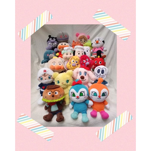 รีสต็อค! ตุ๊กตาอันปัง และเพื่อน ไบกิ้น (งานป้ายผ้าสี) Anpanman